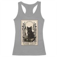 Funny The Cat Book Racerback Tank Top Kitty Lover Tarot Card - Wonder Print Shop