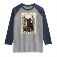 Funny The Cat Book Raglan Shirt Kitty Lover Tarot Card - Wonder Print Shop