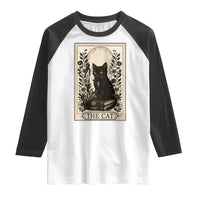 Funny The Cat Book Raglan Shirt Kitty Lover Tarot Card - Wonder Print Shop