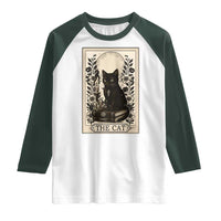 Funny The Cat Book Raglan Shirt Kitty Lover Tarot Card - Wonder Print Shop