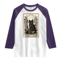 Funny The Cat Book Raglan Shirt Kitty Lover Tarot Card - Wonder Print Shop