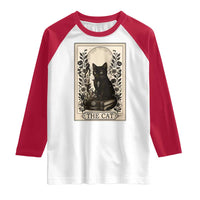 Funny The Cat Book Raglan Shirt Kitty Lover Tarot Card - Wonder Print Shop
