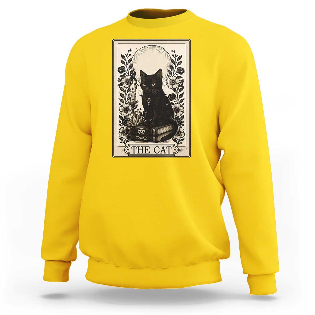 Funny The Cat Book Sweatshirt Kitty Lover Tarot Card - Wonder Print Shop