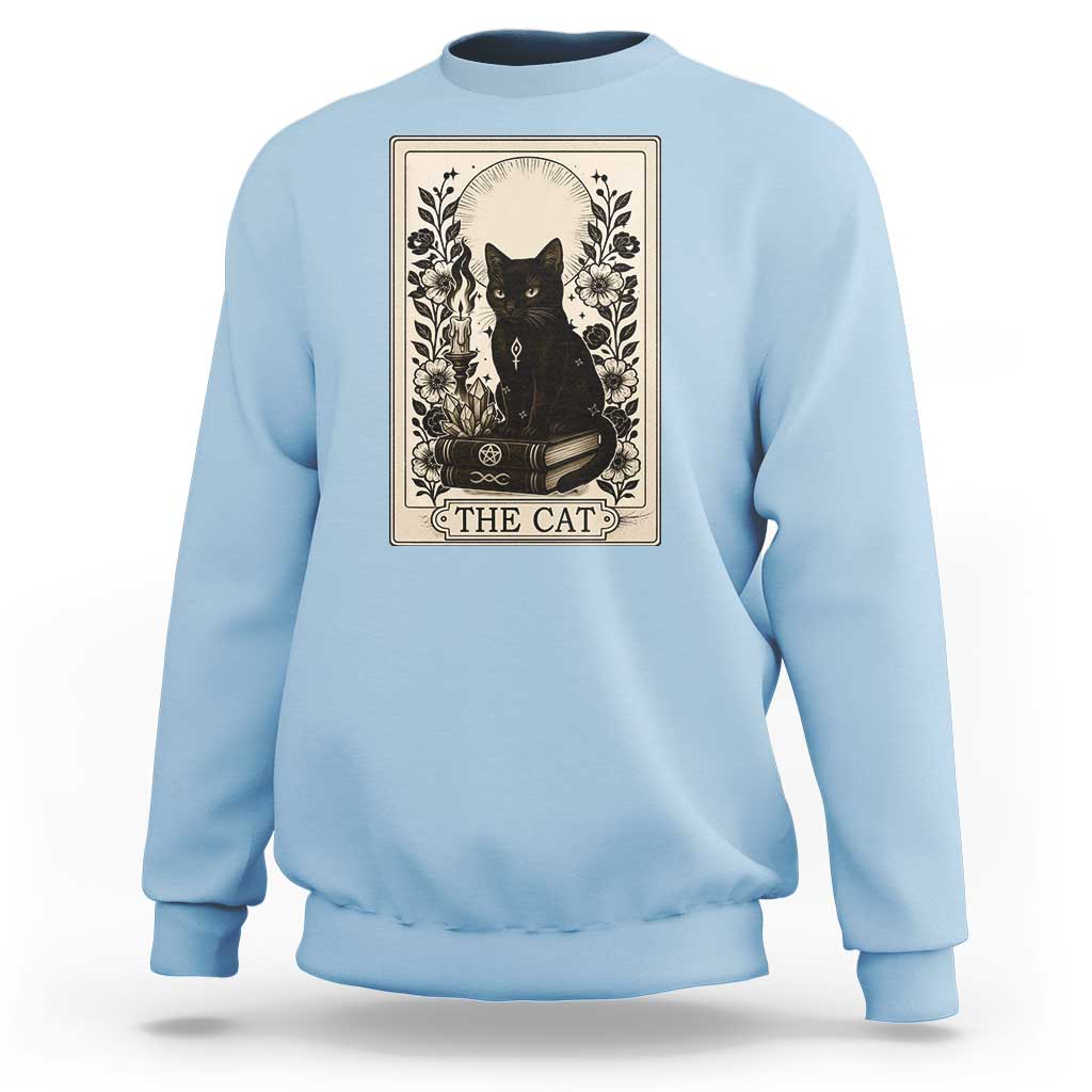 Funny The Cat Book Sweatshirt Kitty Lover Tarot Card - Wonder Print Shop