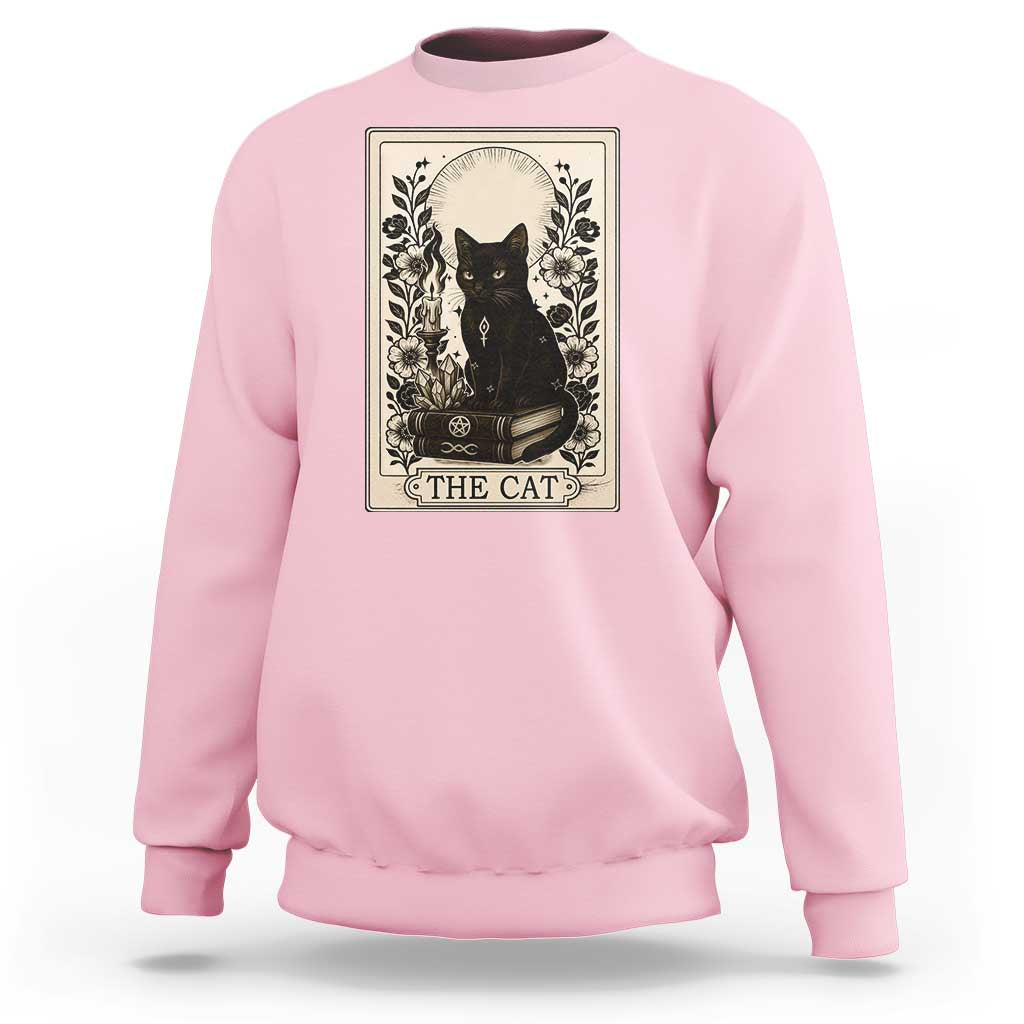 Funny The Cat Book Sweatshirt Kitty Lover Tarot Card - Wonder Print Shop