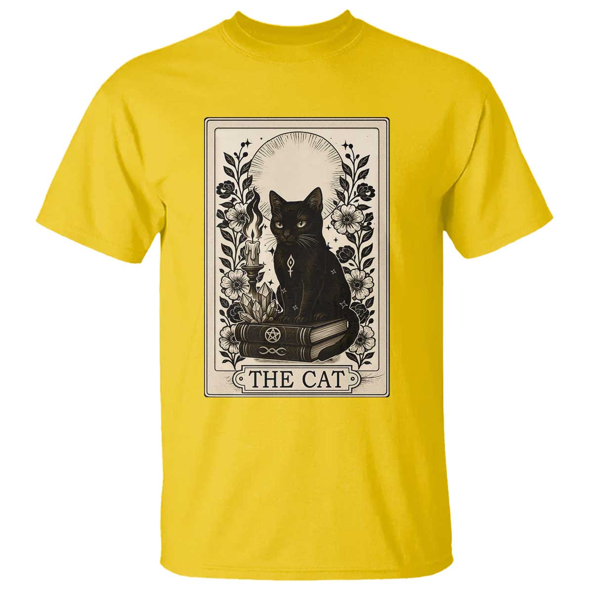 Funny The Cat Book T Shirt Kitty Lover Tarot Card - Wonder Print Shop