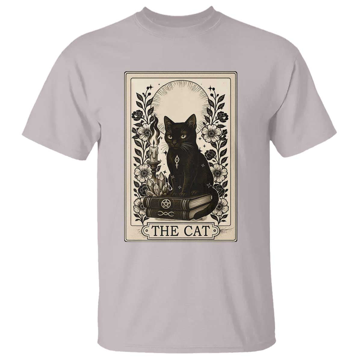 Funny The Cat Book T Shirt Kitty Lover Tarot Card - Wonder Print Shop
