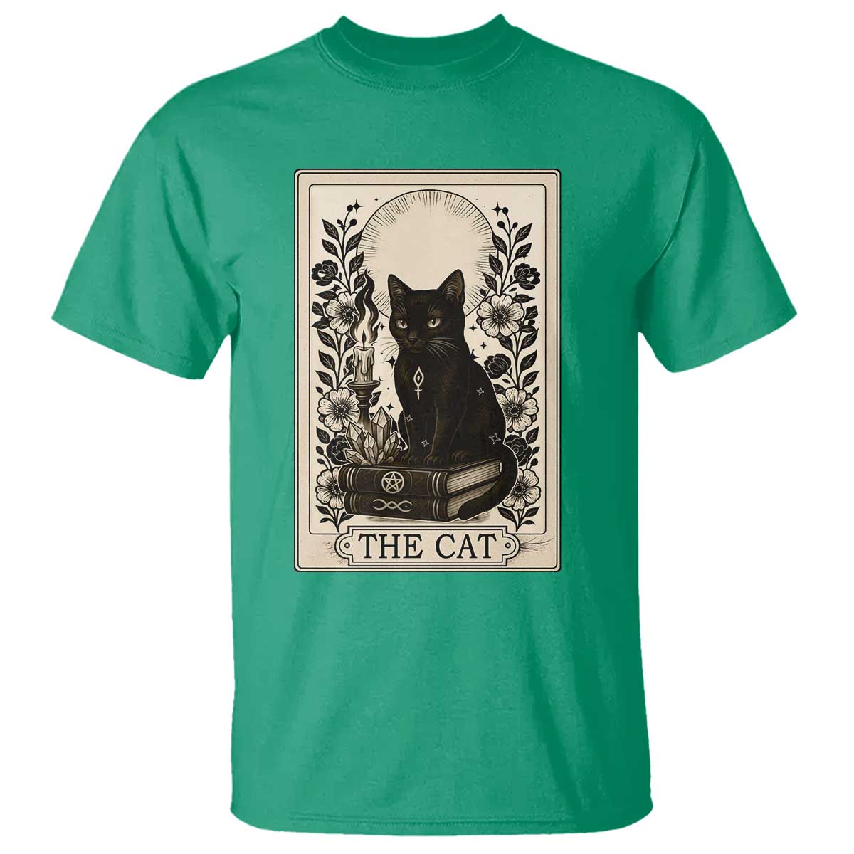 Funny The Cat Book T Shirt Kitty Lover Tarot Card - Wonder Print Shop