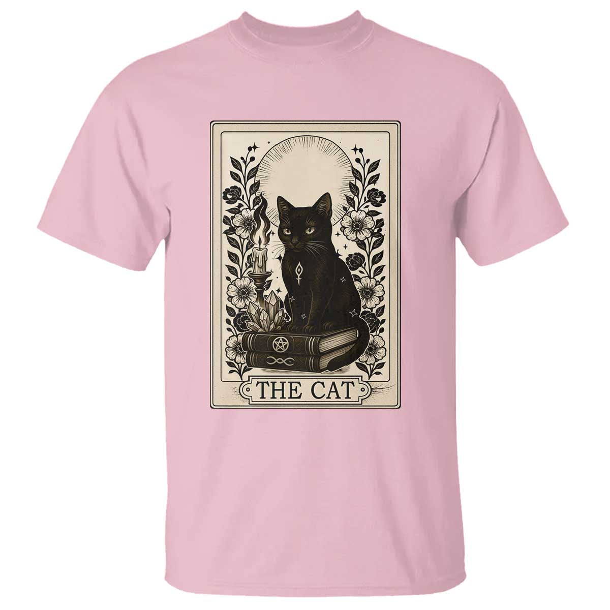 Funny The Cat Book T Shirt Kitty Lover Tarot Card - Wonder Print Shop