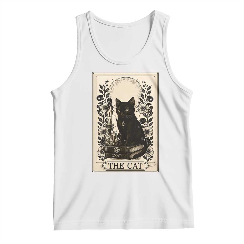 Funny The Cat Book Tank Top Kitty Lover Tarot Card - Wonder Print Shop