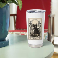 Funny The Cat Book Tumbler Cup Kitty Lover Tarot Card