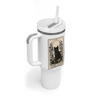 Funny The Cat Book Tumbler With Handle Kitty Lover Tarot Card