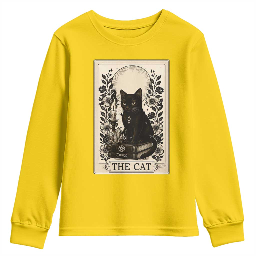 Funny The Cat Book Youth Sweatshirt Kitty Lover Tarot Card - Wonder Print Shop