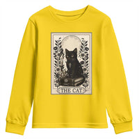 Funny The Cat Book Youth Sweatshirt Kitty Lover Tarot Card - Wonder Print Shop