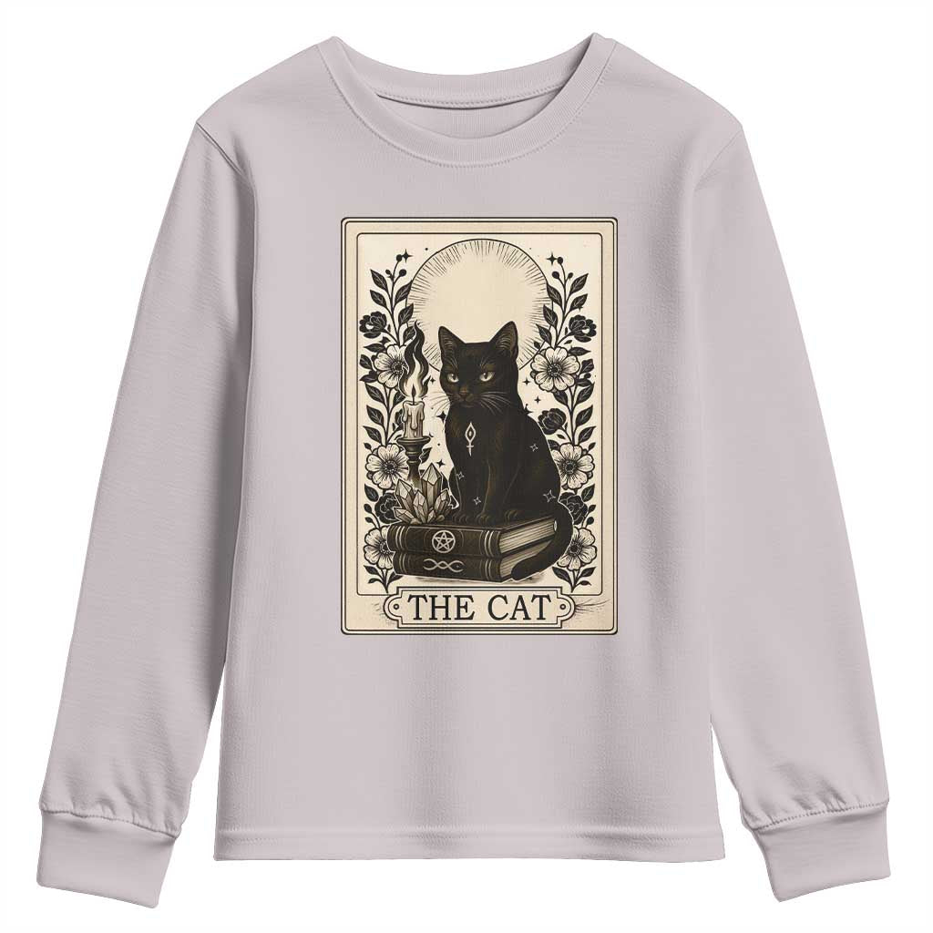 Funny The Cat Book Youth Sweatshirt Kitty Lover Tarot Card - Wonder Print Shop
