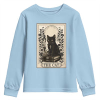 Funny The Cat Book Youth Sweatshirt Kitty Lover Tarot Card - Wonder Print Shop