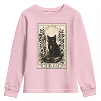 Funny The Cat Book Youth Sweatshirt Kitty Lover Tarot Card - Wonder Print Shop