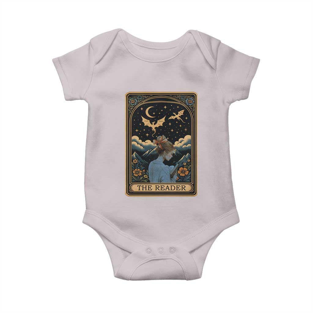 Funny The Reader Tarot Card Baby Onesie Girl Reading Fantasy Book - Wonder Print Shop