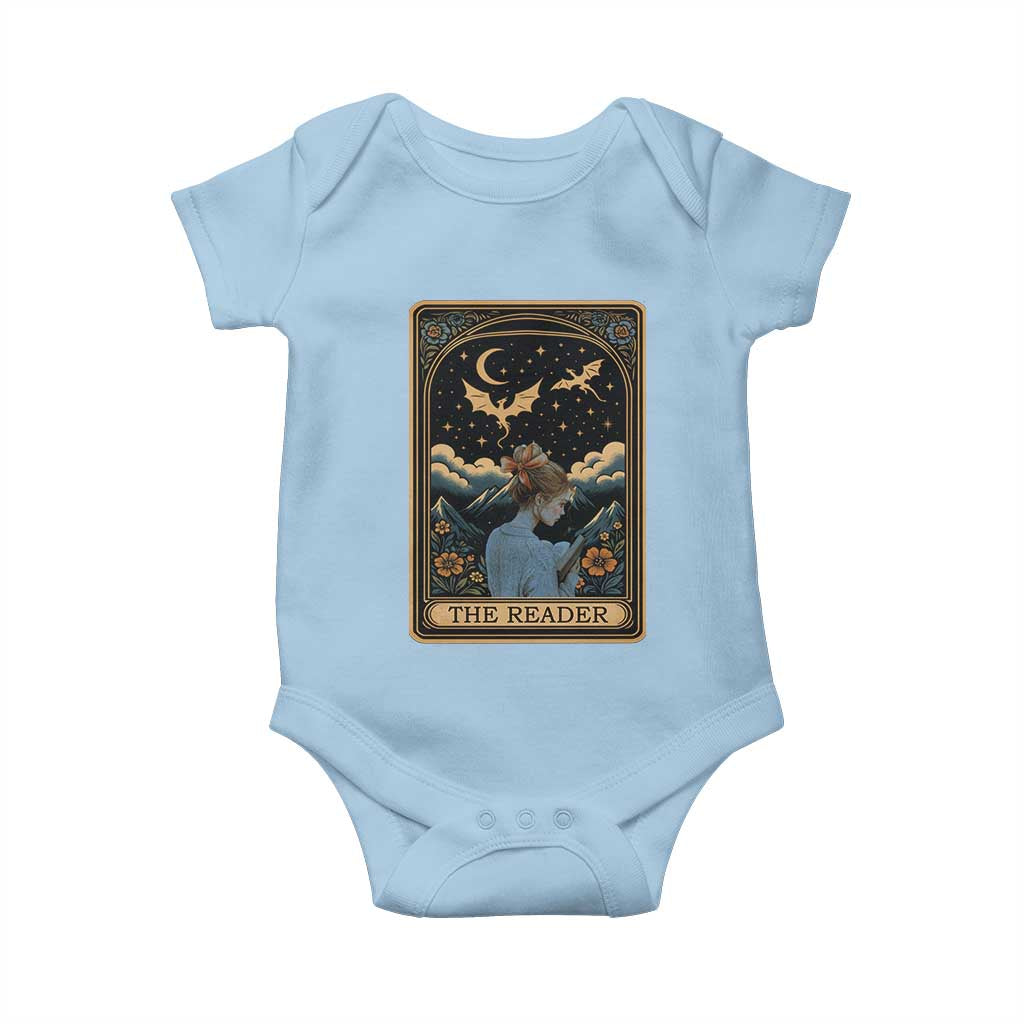 Funny The Reader Tarot Card Baby Onesie Girl Reading Fantasy Book - Wonder Print Shop