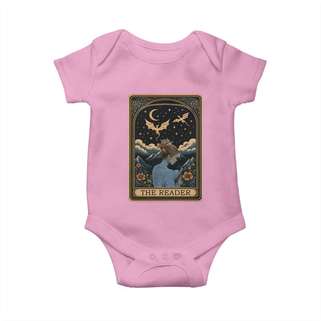 Funny The Reader Tarot Card Baby Onesie Girl Reading Fantasy Book - Wonder Print Shop