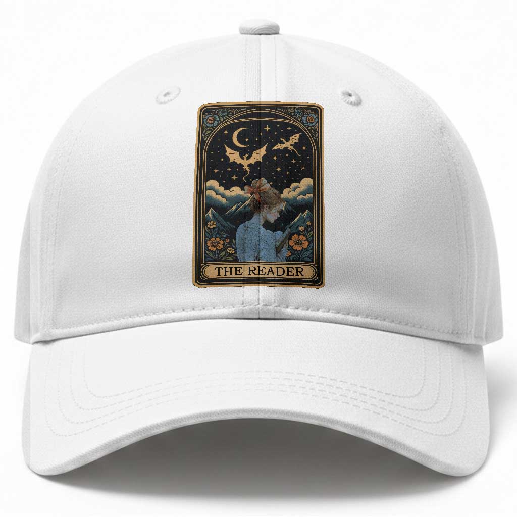 Funny The Reader Tarot Card Baseball Cap Girl Reading Fantasy Book