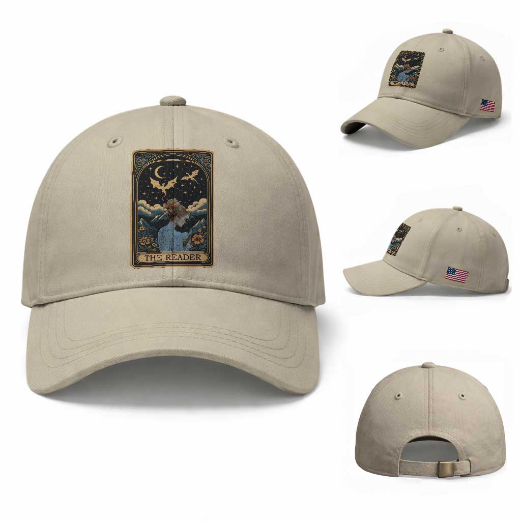 Funny The Reader Tarot Card Baseball Cap Girl Reading Fantasy Book