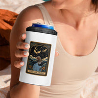 Funny The Reader Tarot Card 4 in 1 Can Cooler Tumbler Girl Reading Fantasy Book