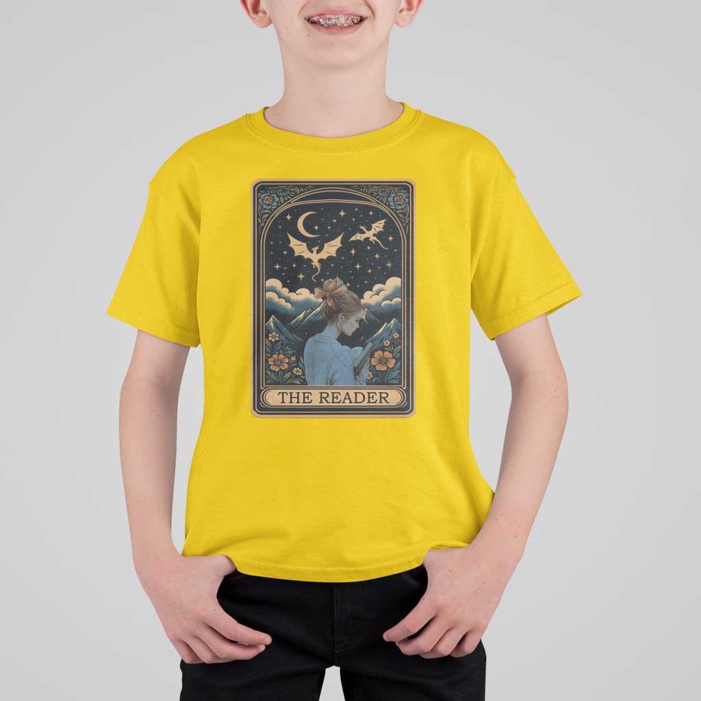 Funny The Reader Tarot Card T Shirt For Kid Girl Reading Fantasy Book - Wonder Print Shop