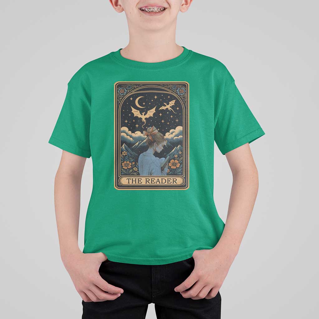 Funny The Reader Tarot Card T Shirt For Kid Girl Reading Fantasy Book - Wonder Print Shop