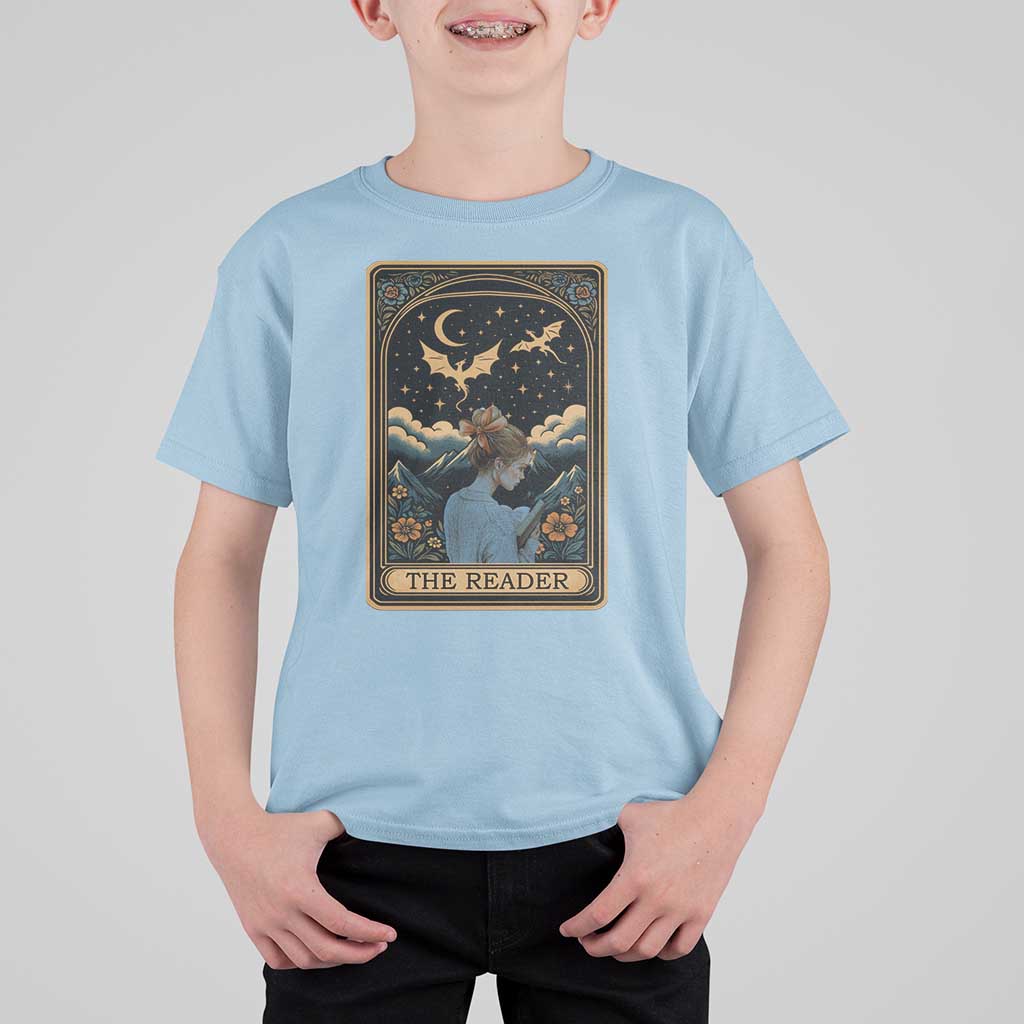 Funny The Reader Tarot Card T Shirt For Kid Girl Reading Fantasy Book - Wonder Print Shop