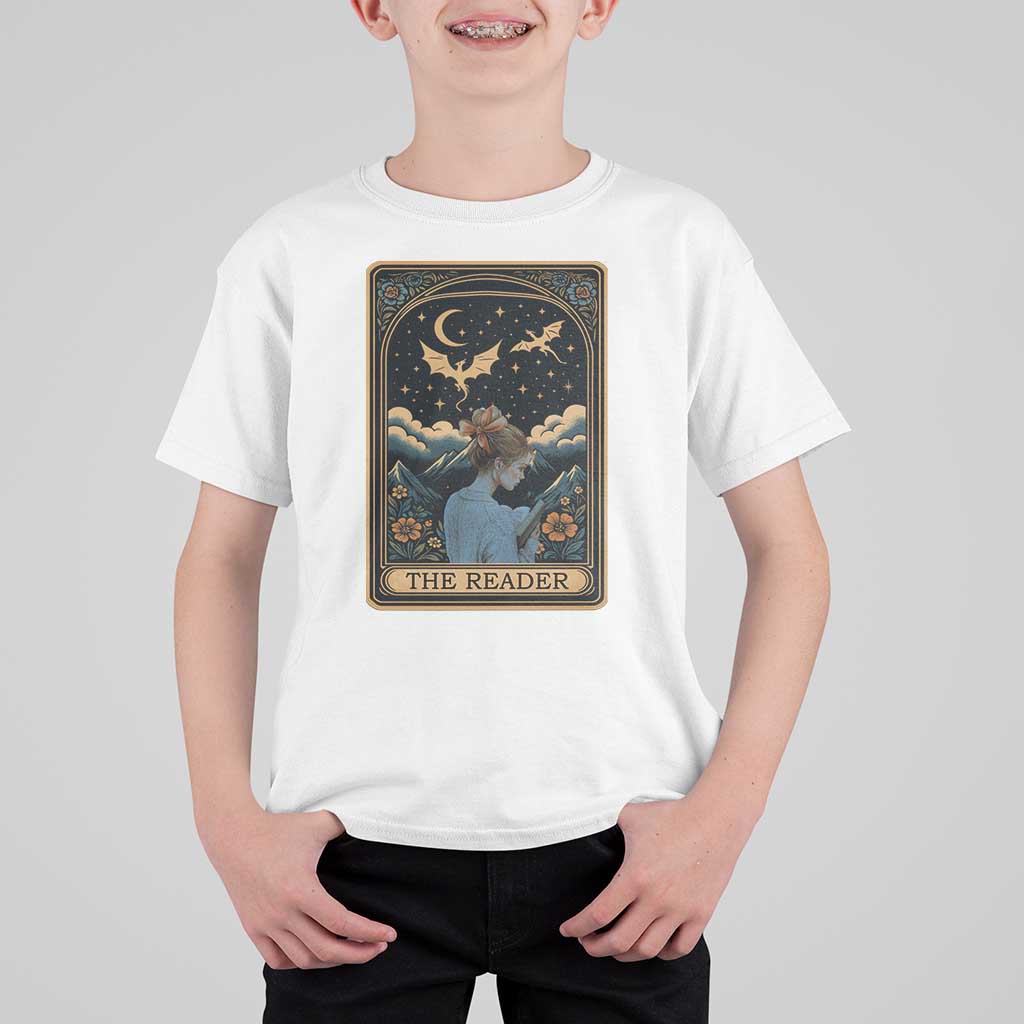 Funny The Reader Tarot Card T Shirt For Kid Girl Reading Fantasy Book - Wonder Print Shop