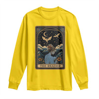 Funny The Reader Tarot Card Long Sleeve Shirt Girl Reading Fantasy Book - Wonder Print Shop