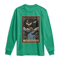 Funny The Reader Tarot Card Long Sleeve Shirt Girl Reading Fantasy Book - Wonder Print Shop