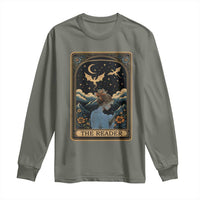 Funny The Reader Tarot Card Long Sleeve Shirt Girl Reading Fantasy Book - Wonder Print Shop
