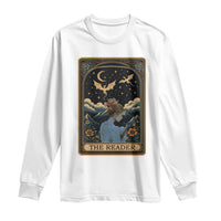 Funny The Reader Tarot Card Long Sleeve Shirt Girl Reading Fantasy Book - Wonder Print Shop