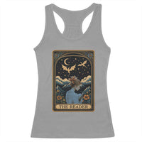 Funny The Reader Tarot Card Racerback Tank Top Girl Reading Fantasy Book - Wonder Print Shop