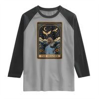 Funny The Reader Tarot Card Raglan Shirt Girl Reading Fantasy Book - Wonder Print Shop
