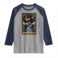 Funny The Reader Tarot Card Raglan Shirt Girl Reading Fantasy Book - Wonder Print Shop