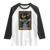 Funny The Reader Tarot Card Raglan Shirt Girl Reading Fantasy Book - Wonder Print Shop