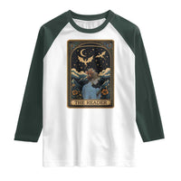 Funny The Reader Tarot Card Raglan Shirt Girl Reading Fantasy Book - Wonder Print Shop