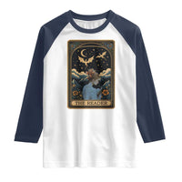 Funny The Reader Tarot Card Raglan Shirt Girl Reading Fantasy Book - Wonder Print Shop