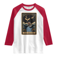 Funny The Reader Tarot Card Raglan Shirt Girl Reading Fantasy Book - Wonder Print Shop