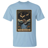 Funny The Reader Tarot Card T Shirt Girl Reading Fantasy Book - Wonder Print Shop