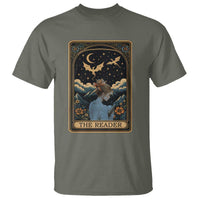 Funny The Reader Tarot Card T Shirt Girl Reading Fantasy Book - Wonder Print Shop