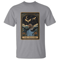 Funny The Reader Tarot Card T Shirt Girl Reading Fantasy Book - Wonder Print Shop
