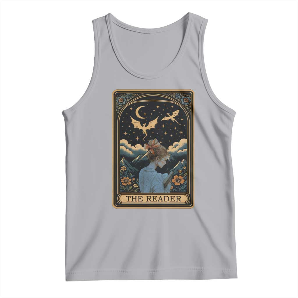 Funny The Reader Tarot Card Tank Top Girl Reading Fantasy Book - Wonder Print Shop