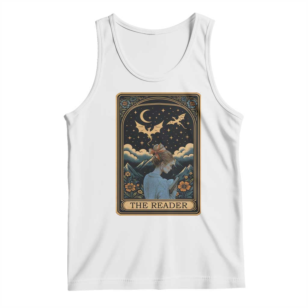 Funny The Reader Tarot Card Tank Top Girl Reading Fantasy Book - Wonder Print Shop