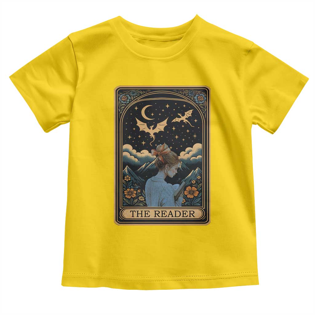 Funny The Reader Tarot Card Toddler T Shirt Girl Reading Fantasy Book - Wonder Print Shop