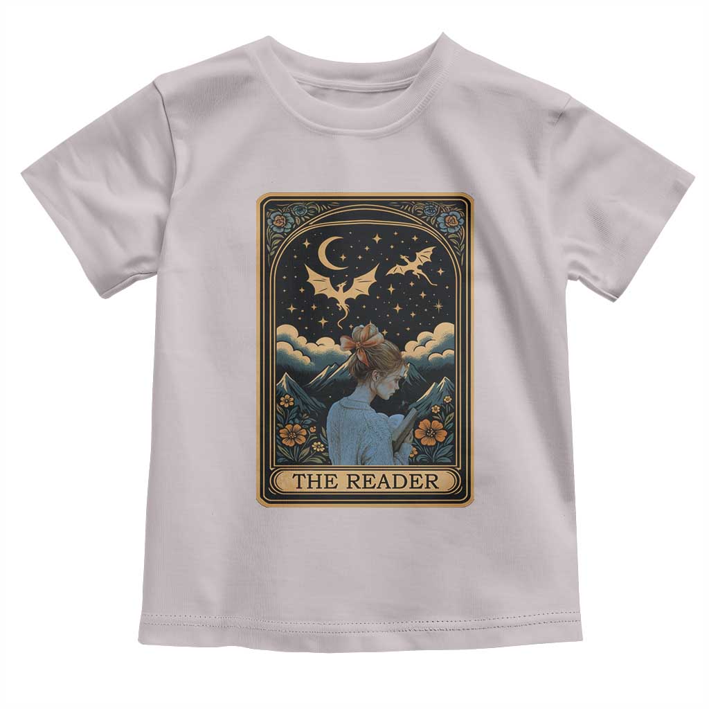 Funny The Reader Tarot Card Toddler T Shirt Girl Reading Fantasy Book - Wonder Print Shop