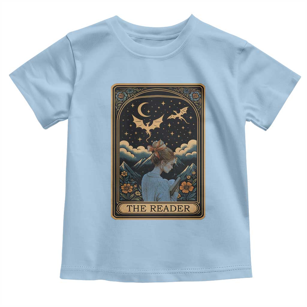 Funny The Reader Tarot Card Toddler T Shirt Girl Reading Fantasy Book - Wonder Print Shop